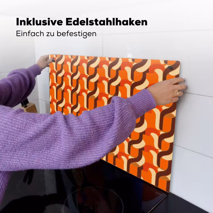 Retro - Modern - Kleurrijk Inductie beschemer met haakjes klein 777 -ky-ophangen-de