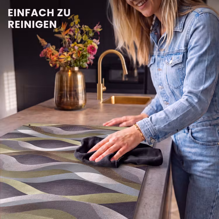 2-in-1 Herdabdeckplatte & Spritzschutz - Retro - Orbits - Bunt - Retro - Banen - Kleurrijk Inductie beschemer met haakjes klein 777