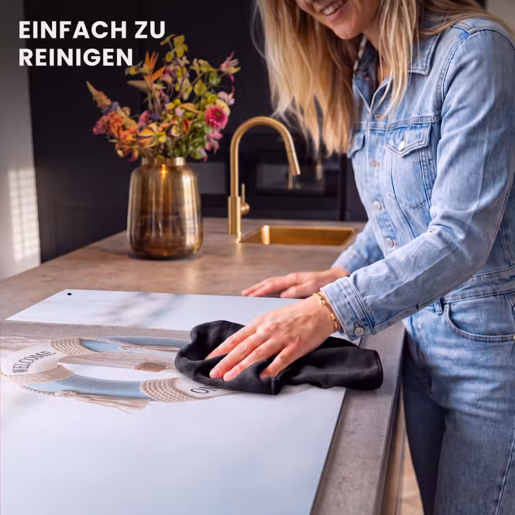 Reddingsboei - Maritiem - Welkom - Blauw - Wit Inductie beschemer met haakjes klein -ky-schoon-de