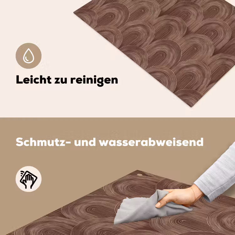 Ritmisch - Effect - Bruin Inductie beschemer met haakjes klein 777 -ky-schoon-de