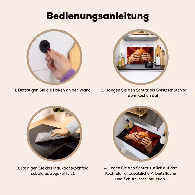 Broodje - Bontjas - Goud Inductie beschemer met haakjes klein -ky-gebruik-de