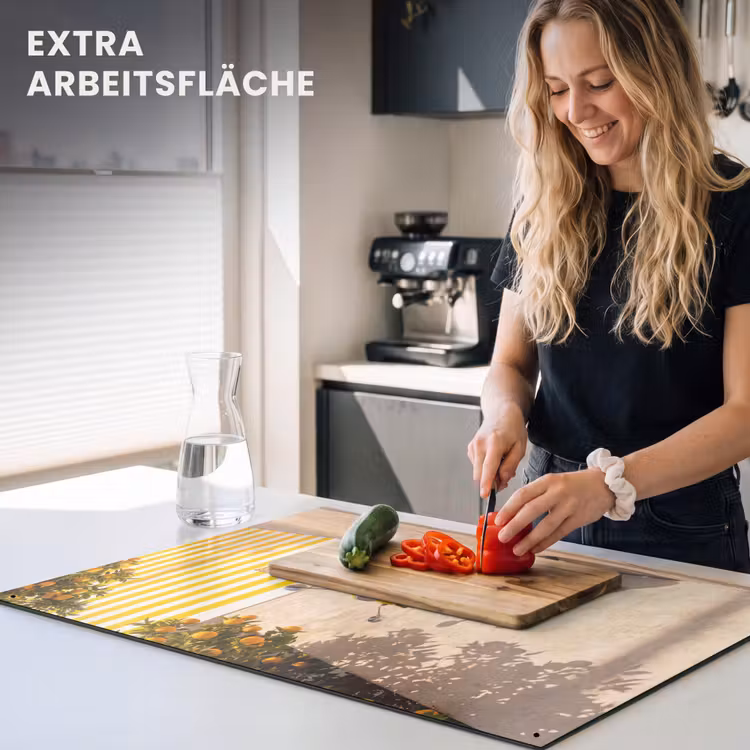 Scooter - Natuur - Zomer - Geel - Mediterraan Inductie beschemer met haakjes klein -ky-usp-de
