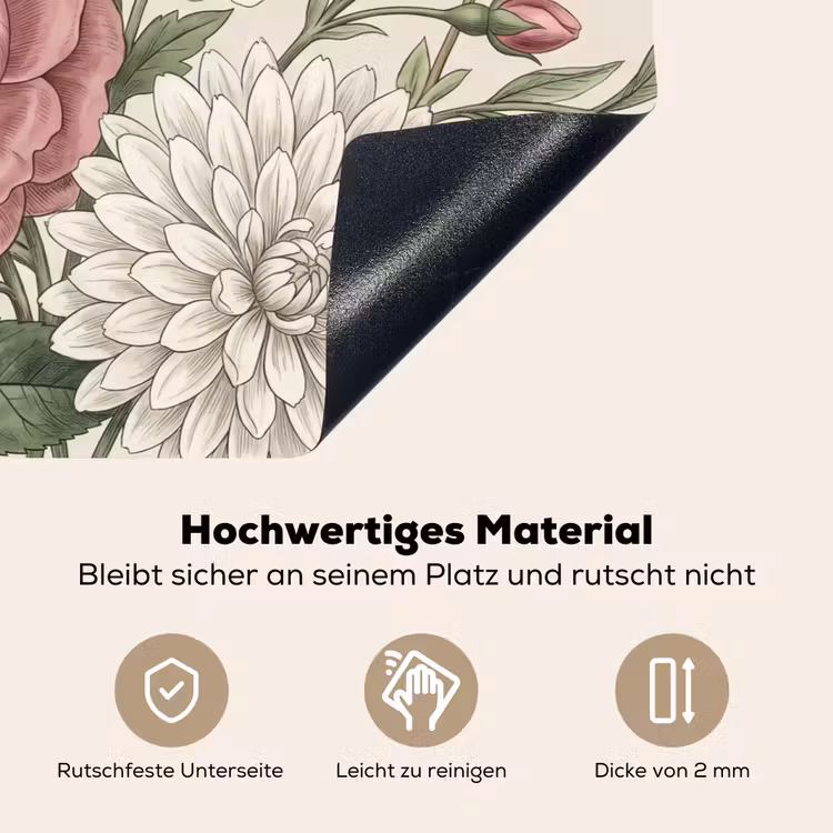 Romantisch - Design - Kleurrijk Inductie beschemer met haakjes klein -ky-onderkant-de