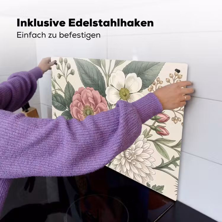 Romantisch - Design - Kleurrijk Inductie beschemer met haakjes klein -ky-ophangen-de