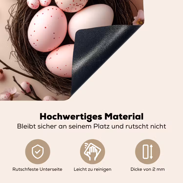 Roze - Bloesems - Eieren Inductie beschemer met haakjes klein -ky-onderkant-de