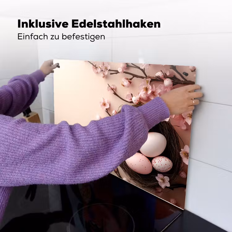 Roze - Bloesems - Eieren Inductie beschemer met haakjes klein -ky-ophangen-de