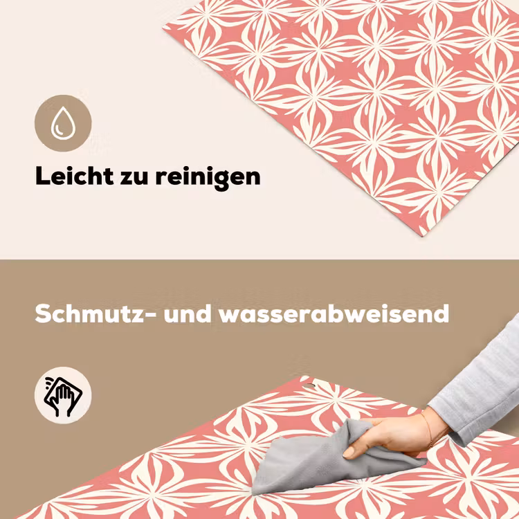 Roze - Bloemenmotief - Wit - Modern Inductie beschemer met haakjes klein 777 -ky-schoon-de