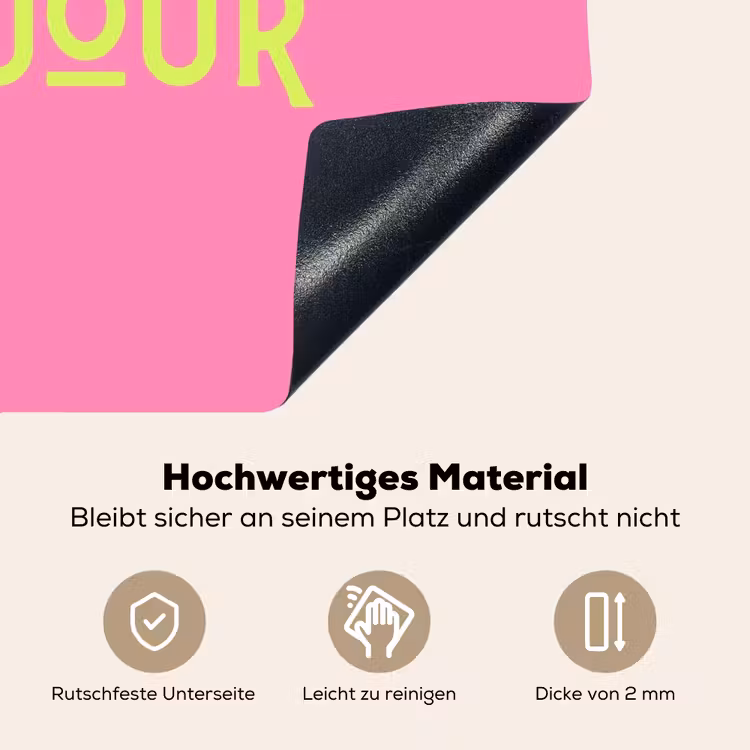 Roze - Groene Bonjour - art-deco Inductie beschemer met haakjes klein -ky-onderkant-de