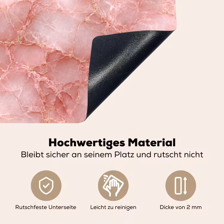 Roze - Kwarts - Goud - Marmer Inductie beschemer met haakjes klein 777 -ky-onderkant-de