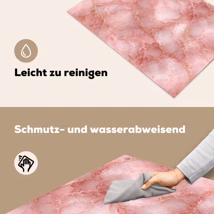 Roze - Kwarts - Goud - Marmer Inductie beschemer met haakjes klein 777 -ky-schoon-de