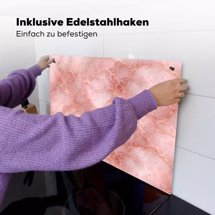 Roze - Kwarts - Goud - Marmer Inductie beschemer met haakjes klein 777 -ky-ophangen-de