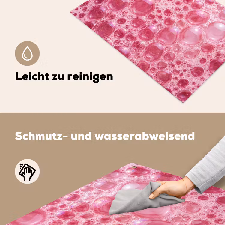 Roze - Schuim - Bubbels Inductie beschemer met haakjes klein -ky-schoon-de