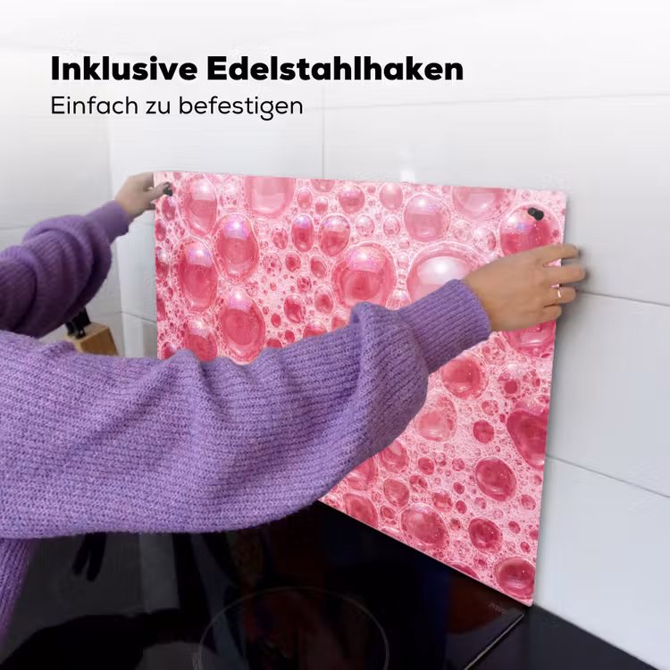 Roze - Schuim - Bubbels Inductie beschemer met haakjes klein -ky-ophangen-de
