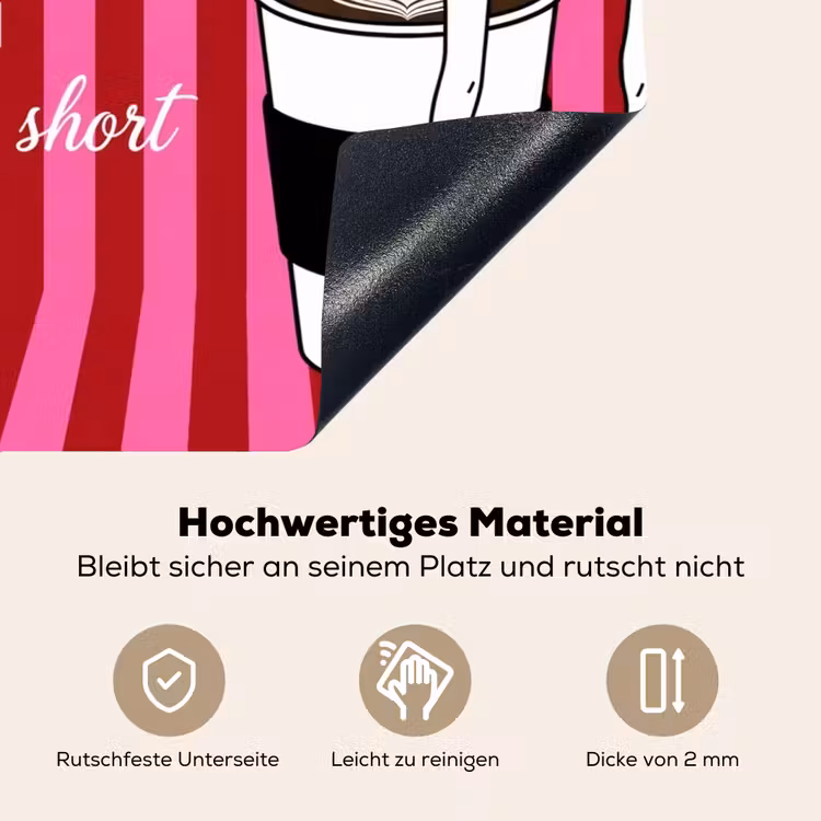 Roze - Strepen - Koffie - Maandag Inductie beschemer met haakjes klein -ky-onderkant-de