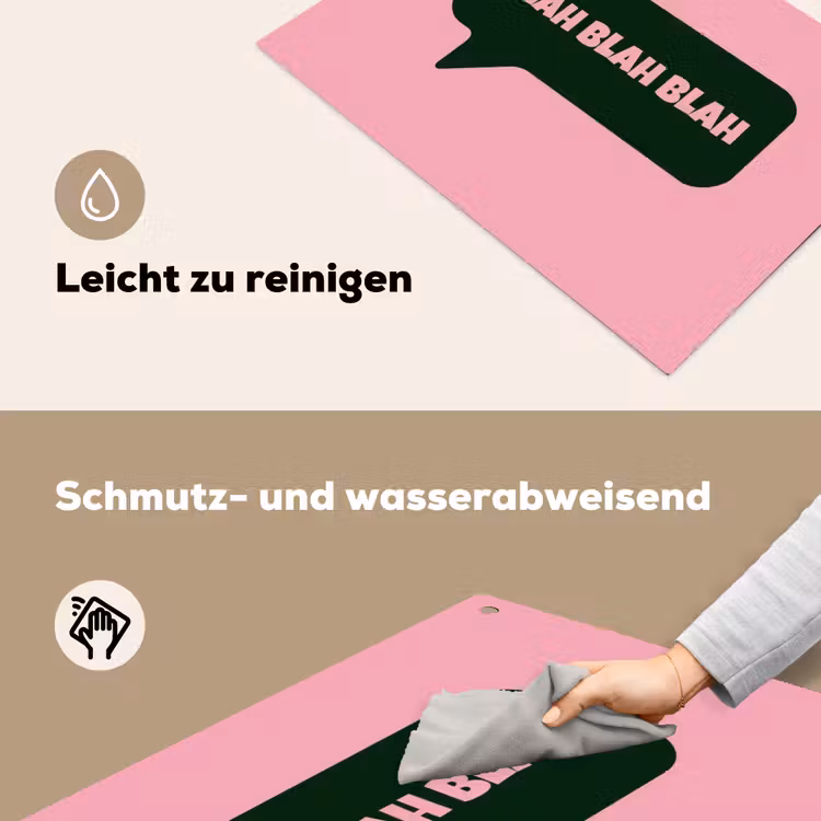 Roze - Tekstwolk - Groen - BLAH BLAH BLAH Inductie beschemer met haakjes klein -ky-schoon-de