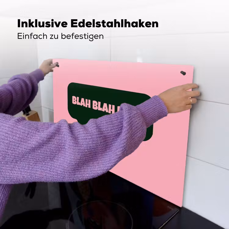 Roze - Tekstwolk - Groen - BLAH BLAH BLAH Inductie beschemer met haakjes klein -ky-ophangen-de
