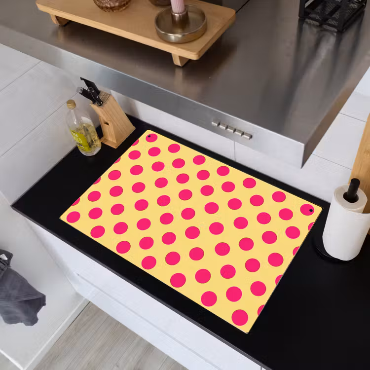 Roze - Stippen - Geel Inductie beschemer met haakjes klein 777 -sfeer1