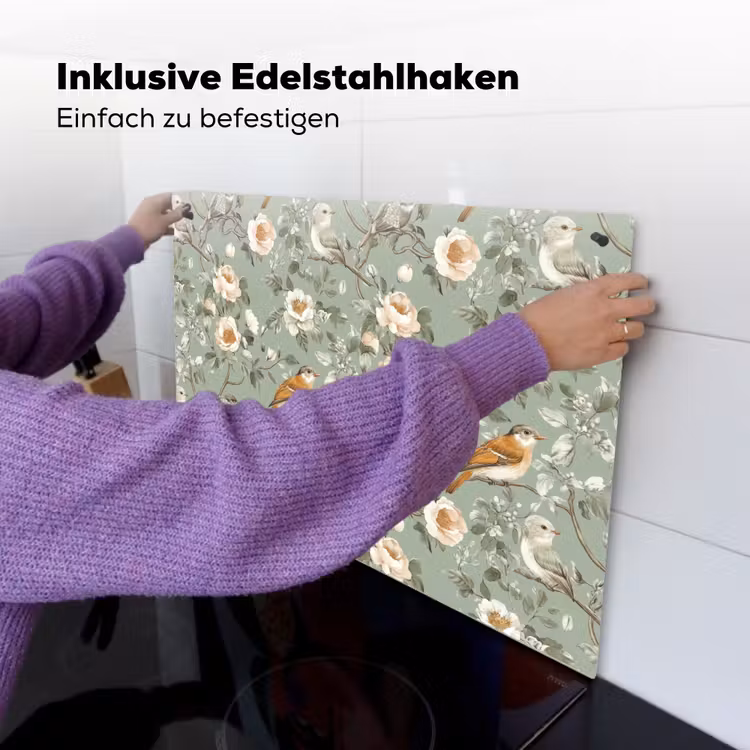 Roze - Vogels - Kleurrijk Inductie beschemer met haakjes klein 777 -ky-ophangen-de