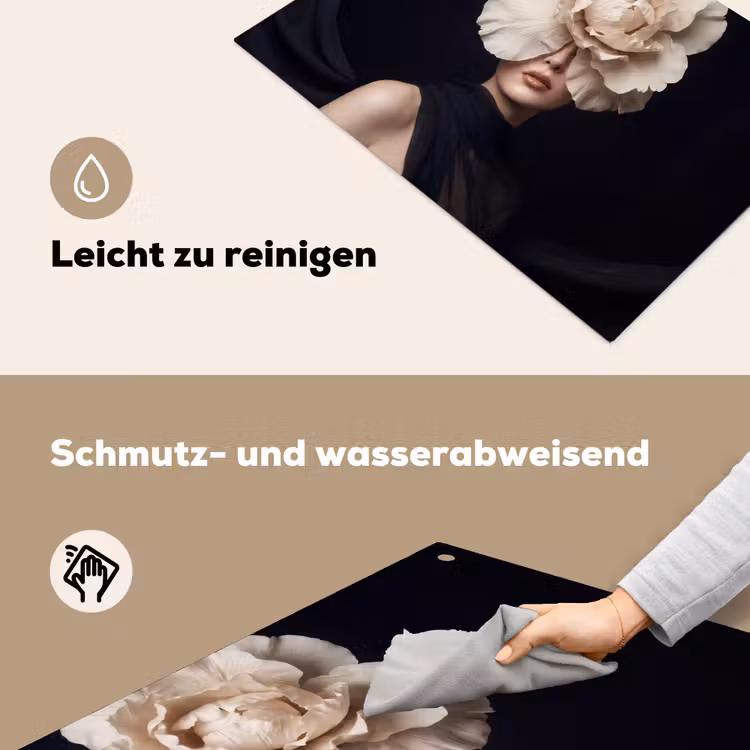 Roos - Tijdloos - Zwart Inductie beschemer met haakjes klein -ky-schoon-de