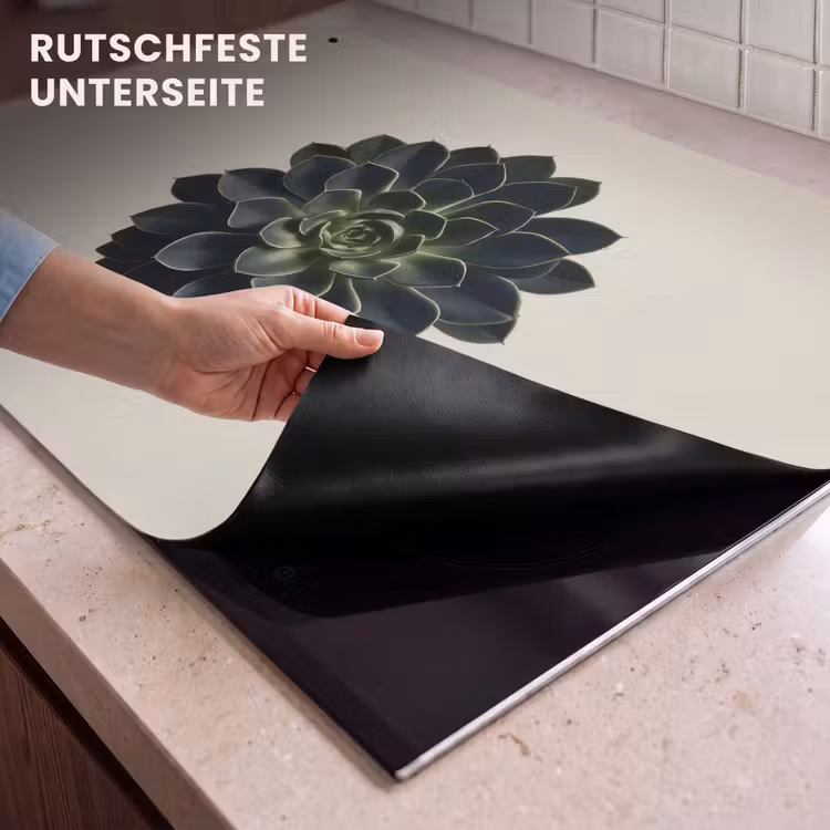 2-in-1 Herdabdeckplatte & Spritzschutz - Rosette - Kreisförmig - Dunkelgrün - Rozet - Cirkelvormig - Donkergroen Inductie beschemer met haakjes klein