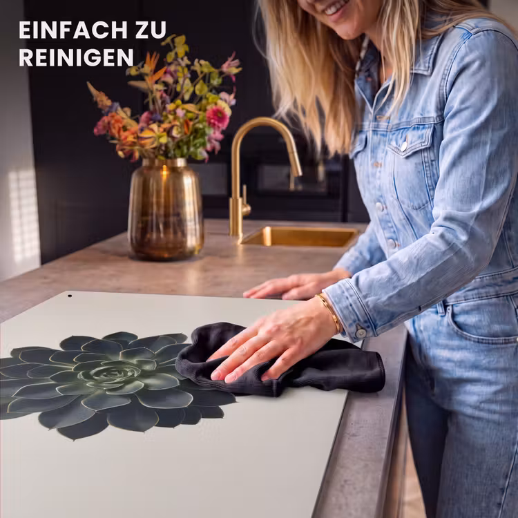 2-in-1 Herdabdeckplatte & Spritzschutz - Rosette - Kreisförmig - Dunkelgrün - Rozet - Cirkelvormig - Donkergroen Inductie beschemer met haakjes klein