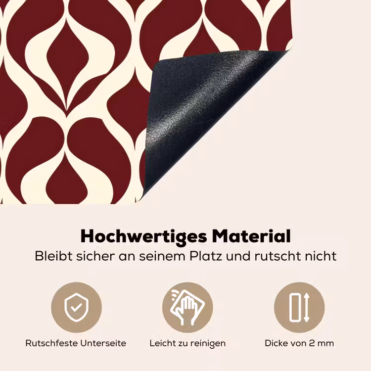 Rood - Druppelpatroon - Grafisch Inductie beschemer met haakjes klein 777 -ky-onderkant-de