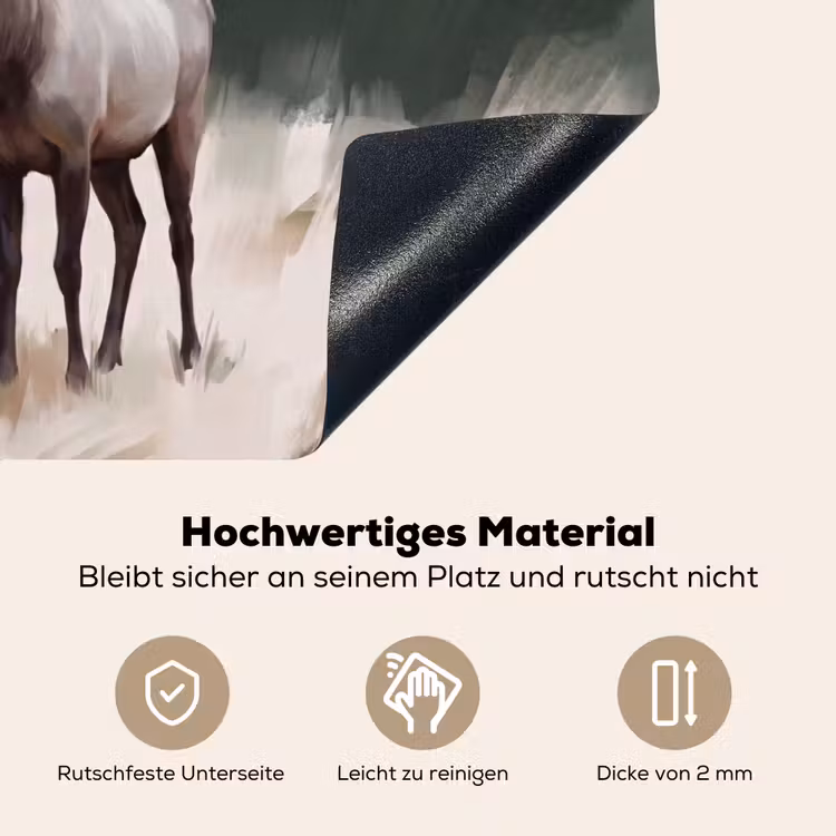 Edelhert - Gewei - Schildering - Rustiek Inductie beschemer met haakjes klein -ky-onderkant-de
