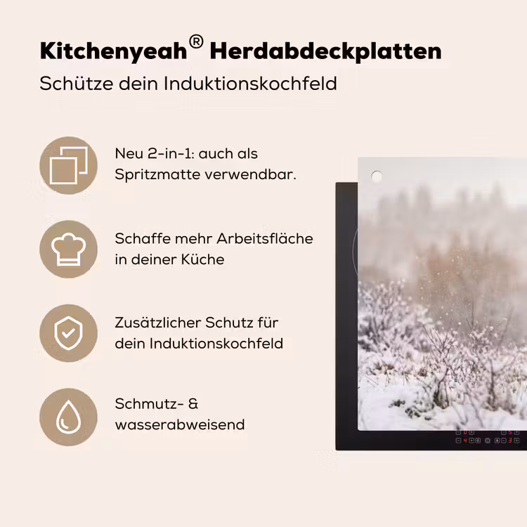 Edelhert - Bos - Sneeuw - Winter - Majestueus Inductie beschemer met haakjes klein -ky-usp-de