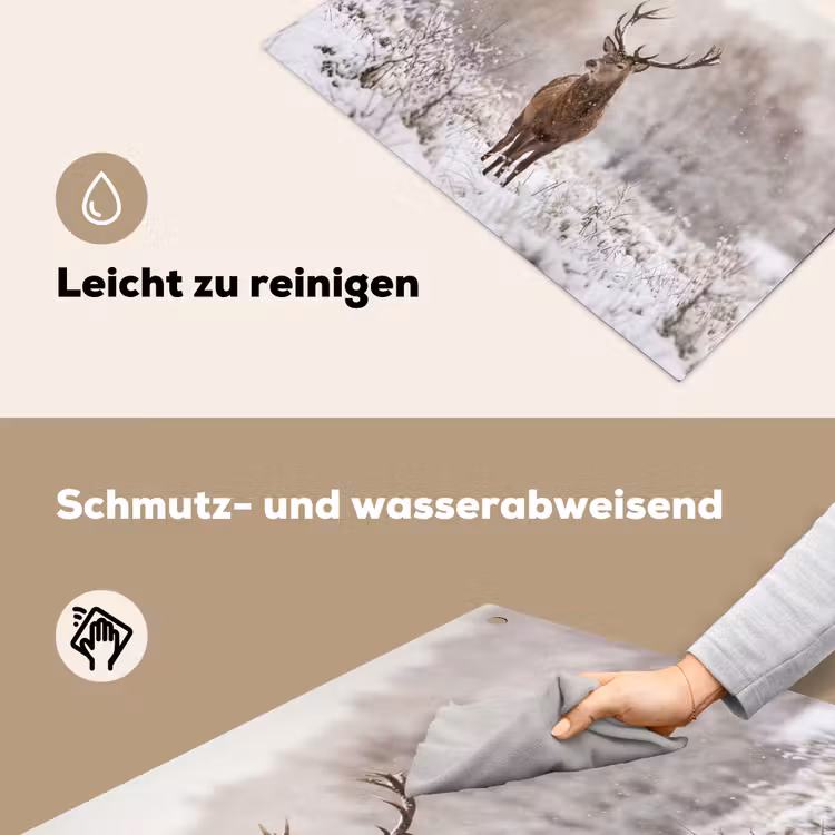 Edelhert - Bos - Sneeuw - Winter - Majestueus Inductie beschemer met haakjes klein -ky-schoon-de