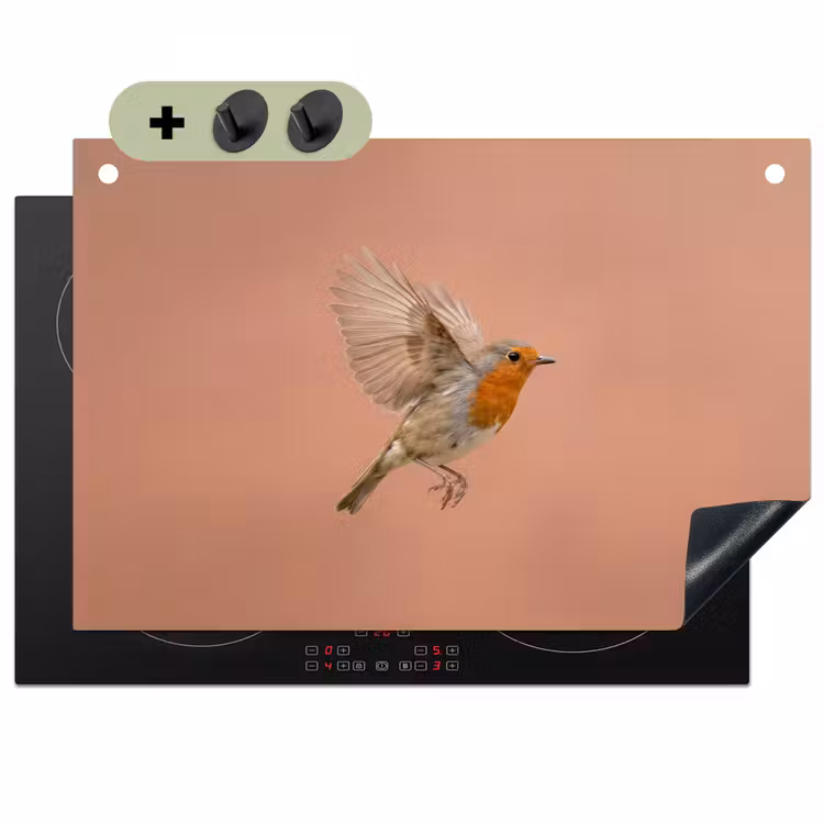 Roodborst - Natuur - Roze Inductie beschemer met haakjes klein -3d