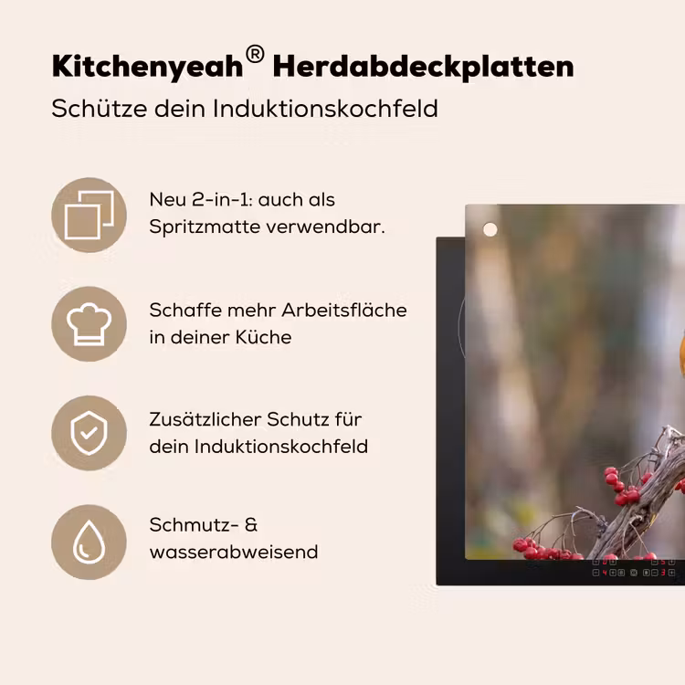 Roodborst - Tak - Bessen - Natuur Inductie beschemer met haakjes klein -ky-usp-de