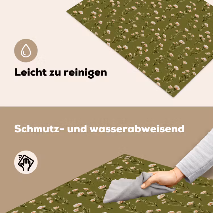 Landelijk - Bloemen - Groen Inductie beschemer met haakjes klein 777 -ky-schoon-de