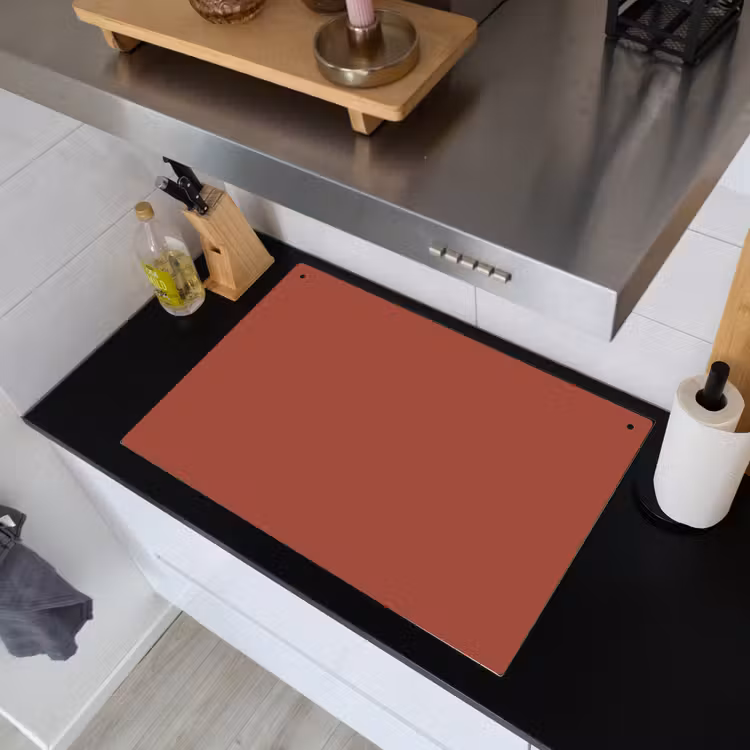Rustic - Terracotta - Oranje Inductie beschemer met haakjes klein 777 -sfeer1