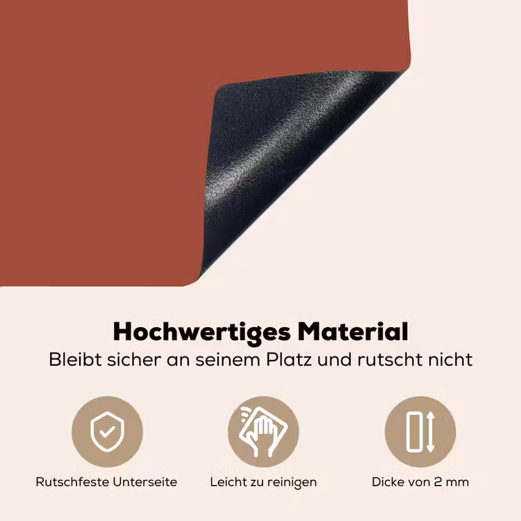 Rustic - Terracotta - Oranje Inductie beschemer met haakjes klein 777 -ky-onderkant-de