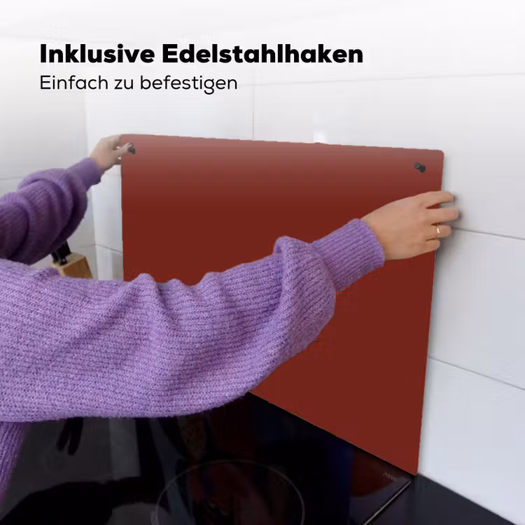 Rustic - Terracotta - Rood Inductie beschemer met haakjes klein 777 -ky-ophangen-de