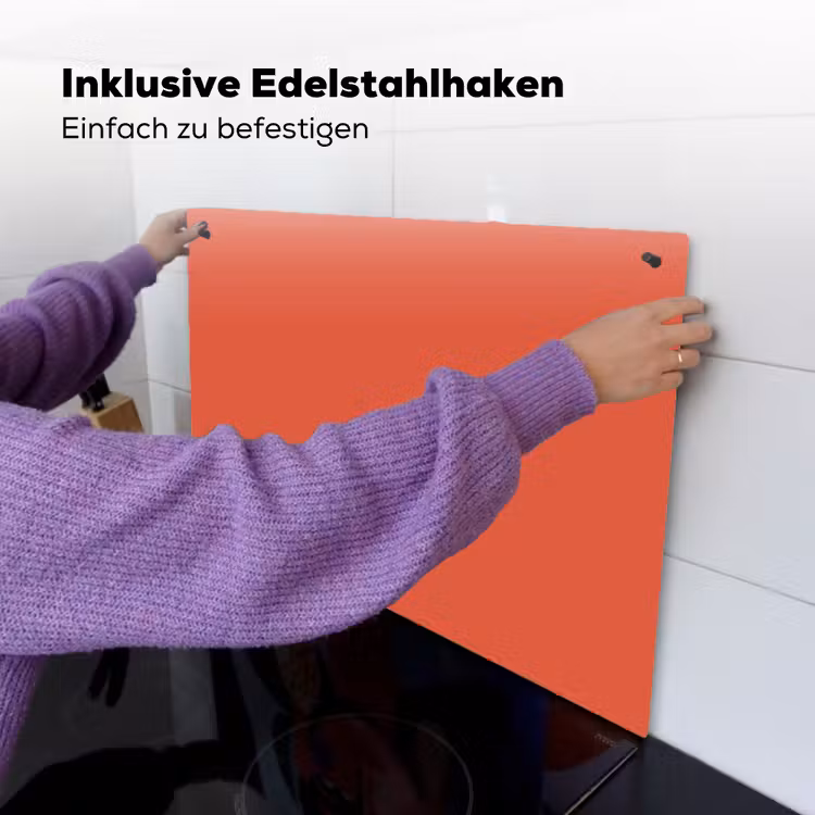 Rustic - Clay - Oranje Inductie beschemer met haakjes klein 777 -ky-ophangen-de