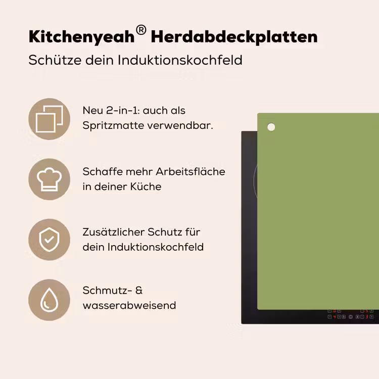 Sage - Green - Groen Inductie beschemer met haakjes klein 777 -ky-usp-de