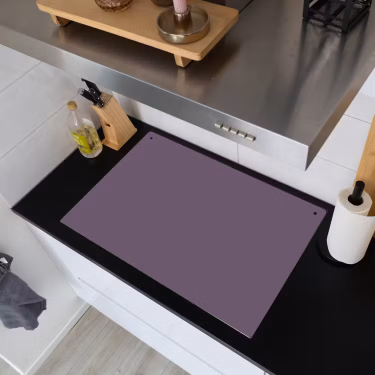 Velvet - Aubergine - Paars Inductie beschemer met haakjes klein 777 -sfeer1