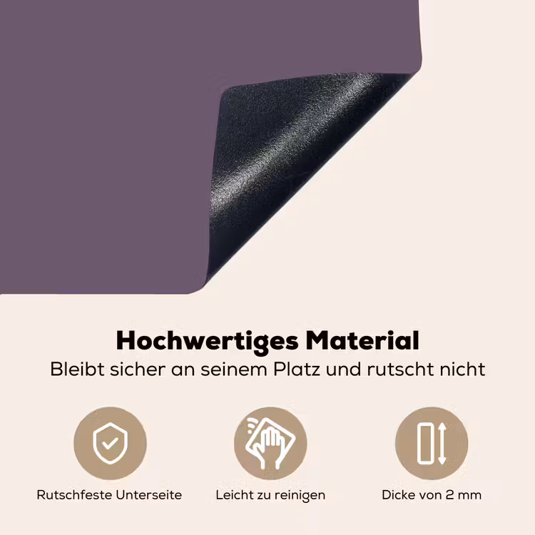 Velvet - Aubergine - Paars Inductie beschemer met haakjes klein 777 -ky-onderkant-de