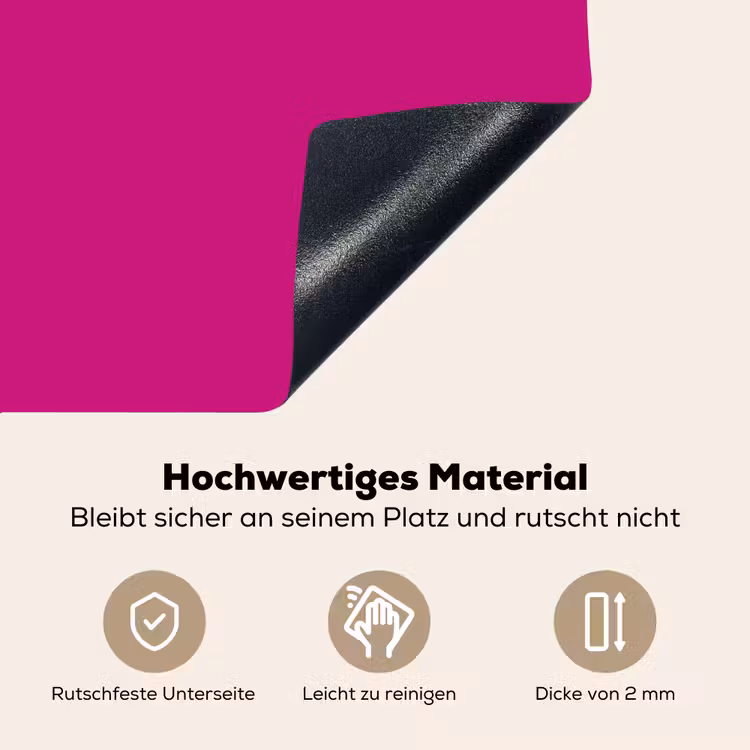 Velvet - Magenta - Roze Inductie beschemer met haakjes klein 777 -ky-onderkant-de