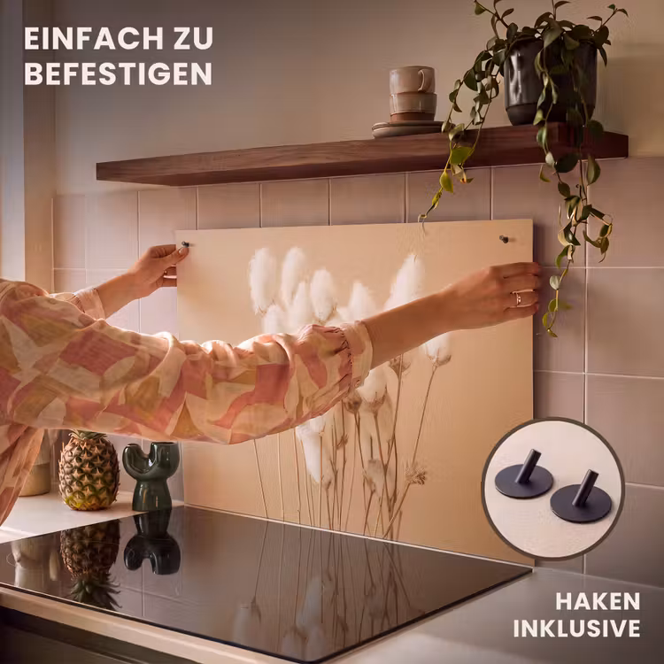 2-in-1 Herdabdeckplatte & Spritzschutz - Samtiger Winter - Fluweelzachte Winter Inductie beschemer met haakjes klein
