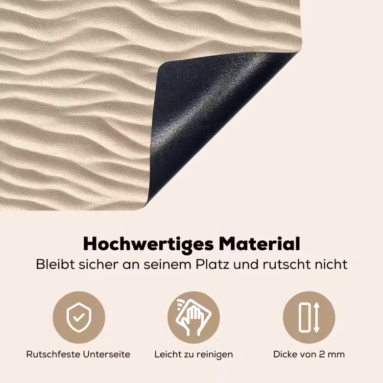 Zand - Golven - Beige Inductie beschemer met haakjes klein 777 -ky-onderkant-de