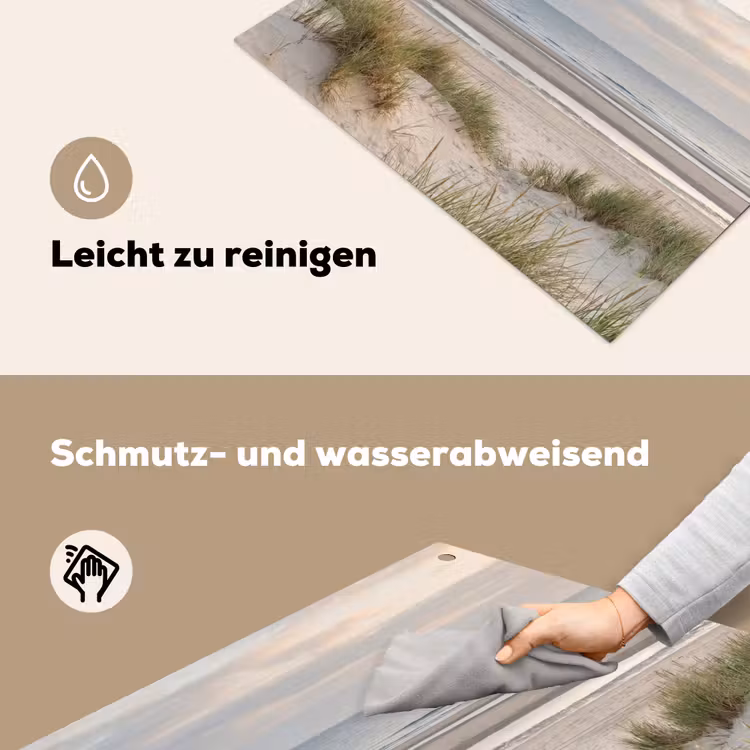 Zandstrand - Bewolkt - Duinen Inductie beschemer met haakjes klein -ky-schoon-de