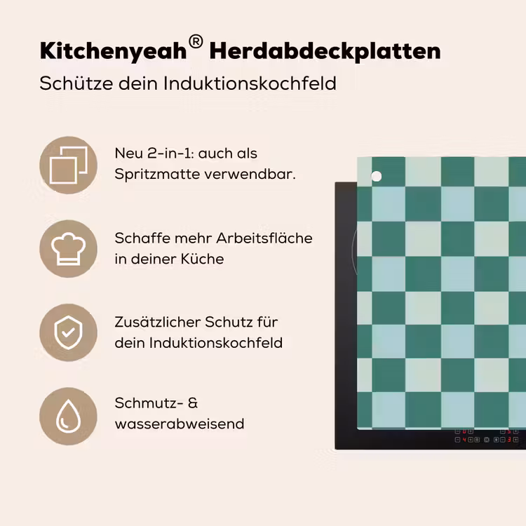 Schaak - Klassiek - Groen Inductie beschemer met haakjes klein 777 -ky-usp-de