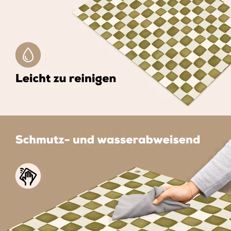 Schaak - Patroon - Groen Inductie beschemer met haakjes klein 777 -ky-schoon-de