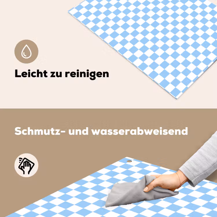 Schaakbord - Klassiek - Blauw Inductie beschemer met haakjes klein 777 -ky-schoon-de