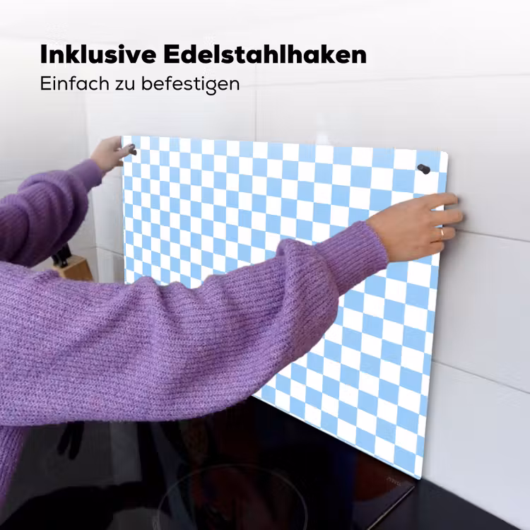 Schaakbord - Klassiek - Blauw Inductie beschemer met haakjes klein 777 -ky-ophangen-de