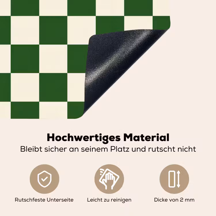 Schaakbord - Patroon - Groen Inductie beschemer met haakjes klein 777 -ky-onderkant-de