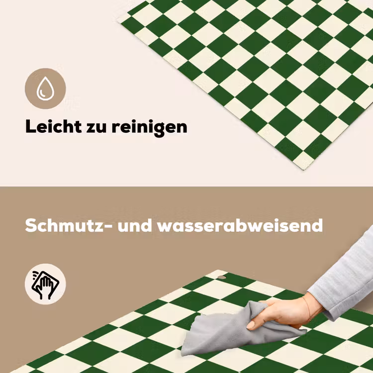 Schaakbord - Patroon - Groen Inductie beschemer met haakjes klein 777 -ky-schoon-de