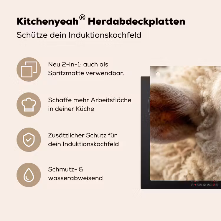 Schaap - Oog - Wit Inductie beschemer met haakjes klein -ky-usp-de